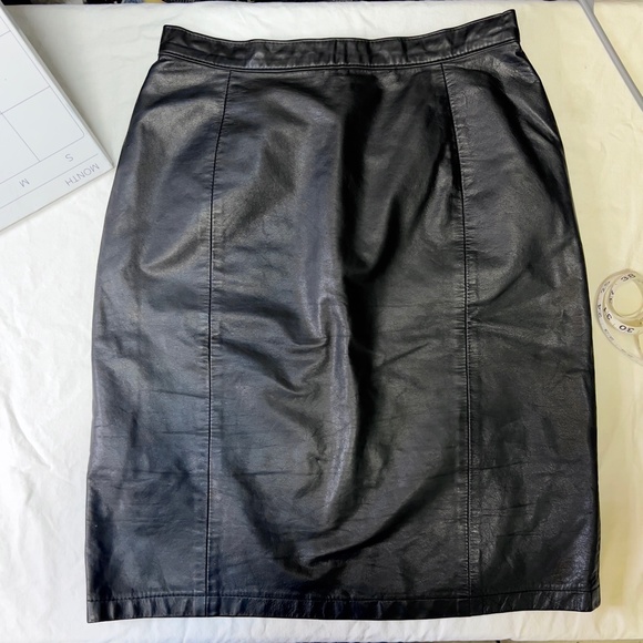 Genuine Leather Pencil Skirt - Picture 1 of 5